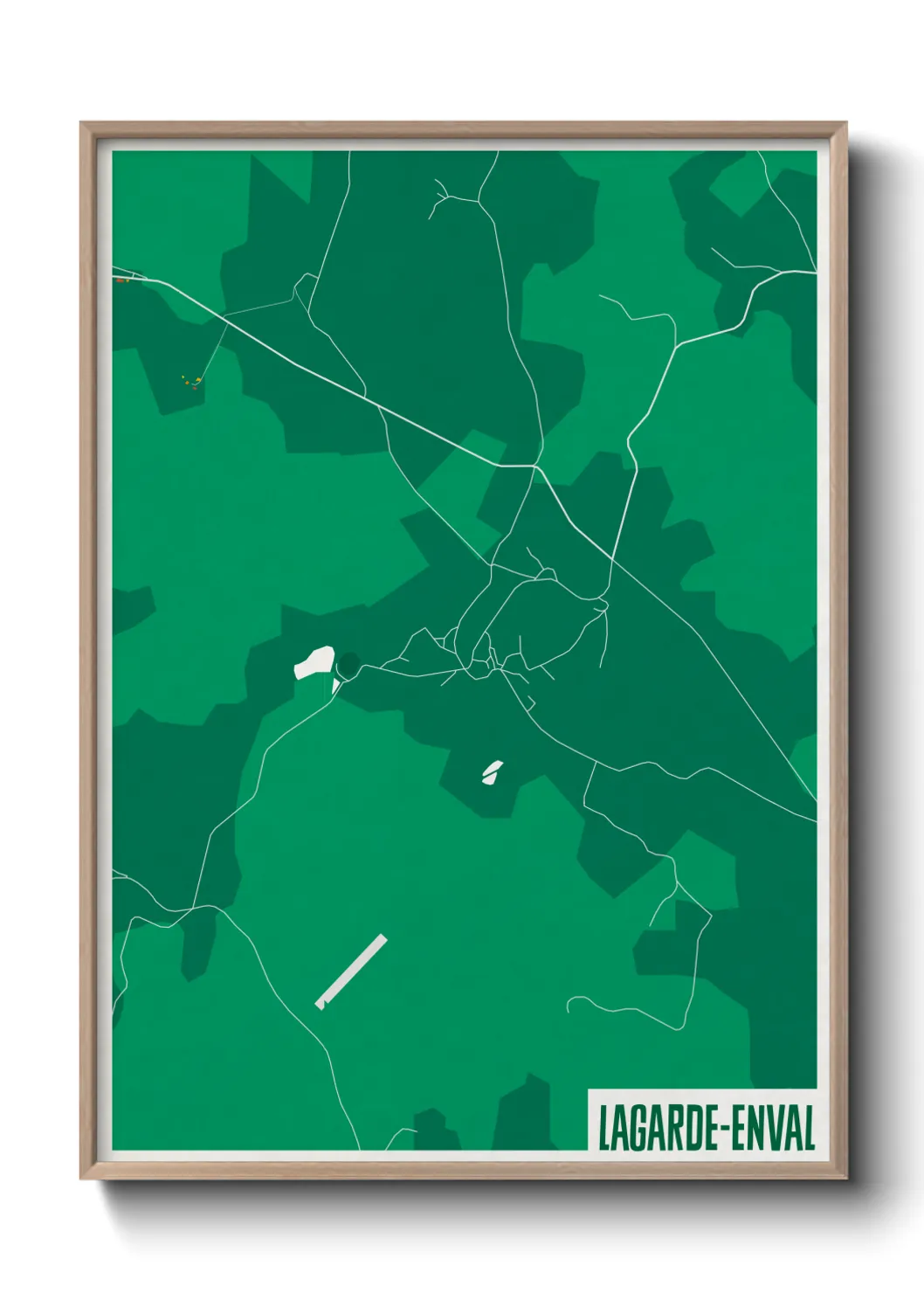 Une affiche de carte sur Lagarde-Enval