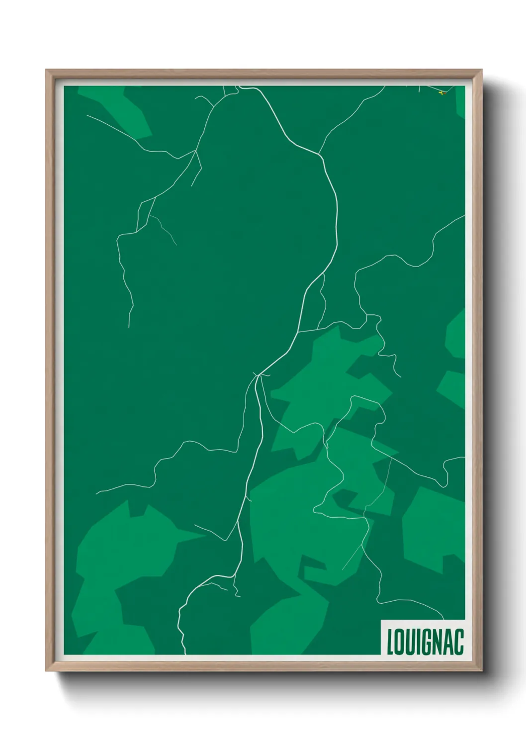 Une affiche de carte sur Louignac