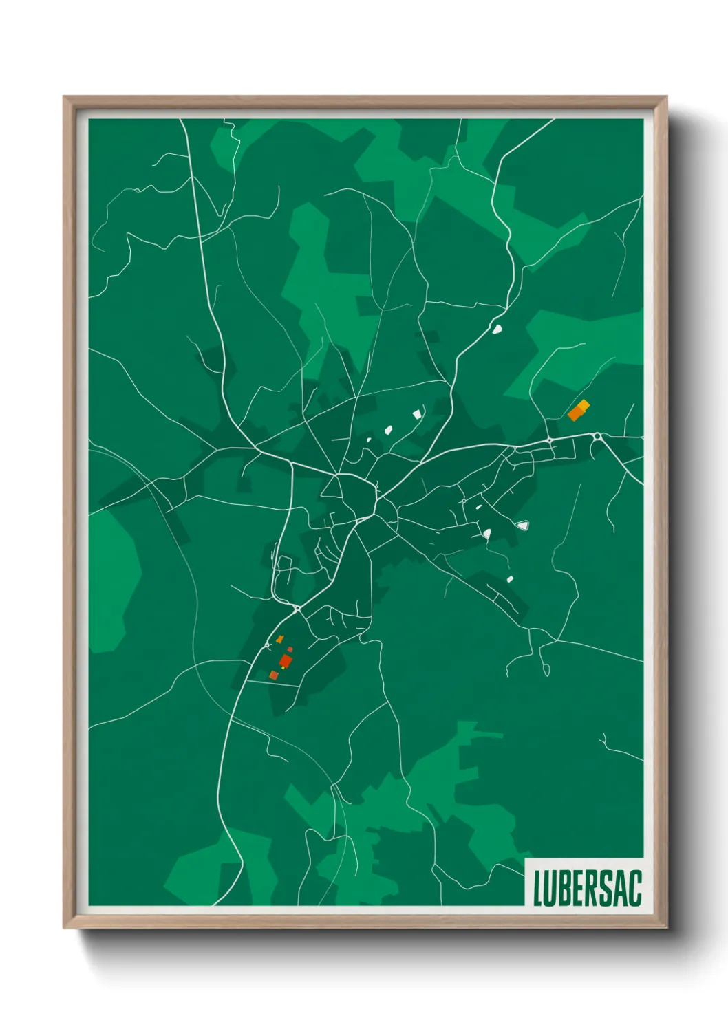 Une affiche de carte sur Lubersac