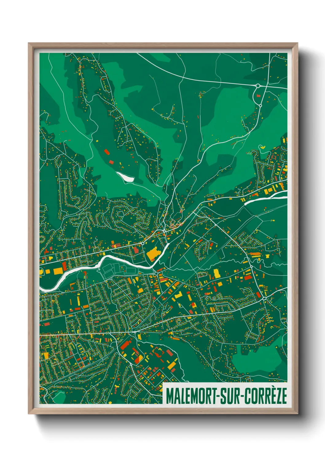 Une affiche de carte sur Malemort-sur-Corrèze