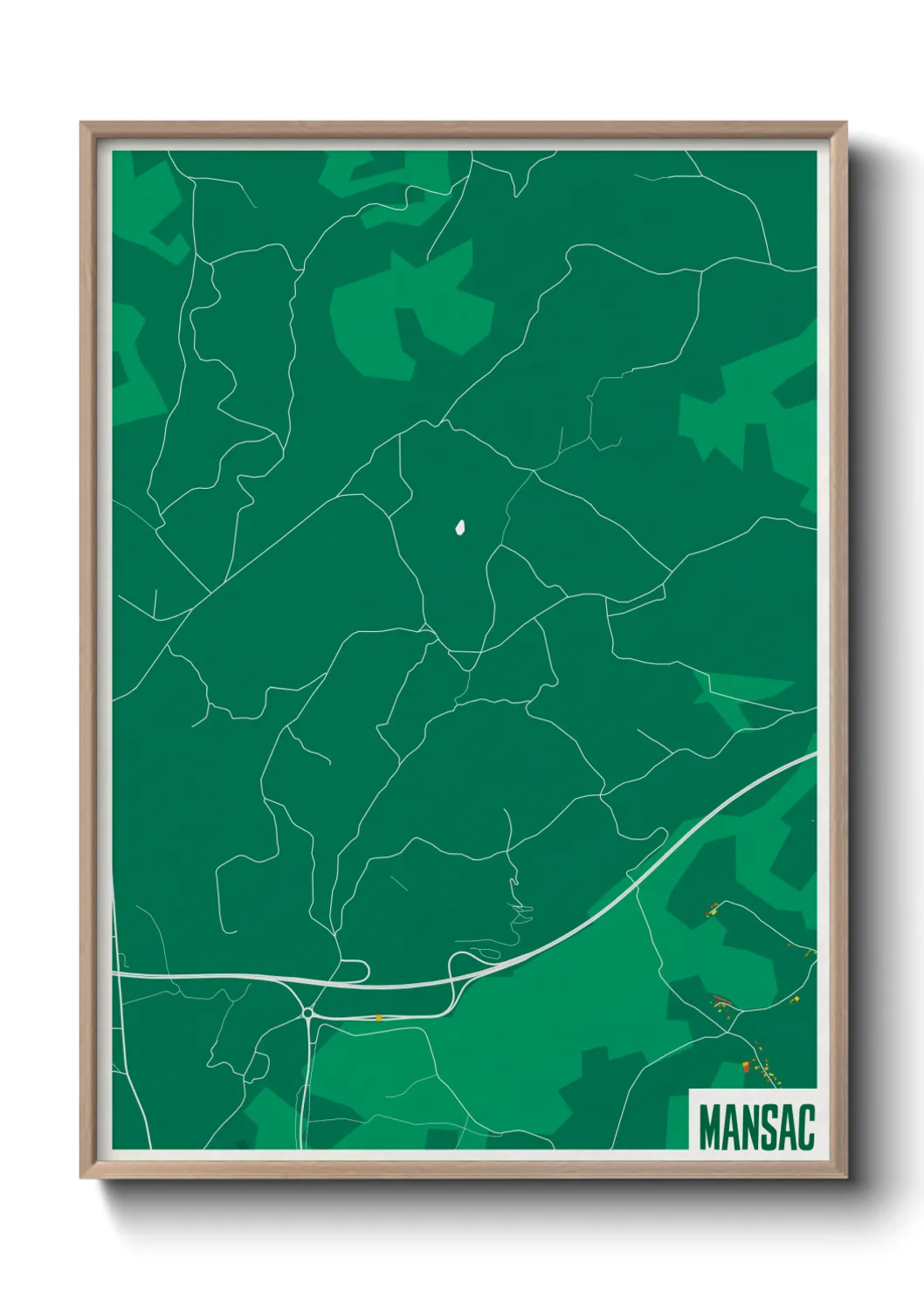 Une affiche de carte sur Mansac