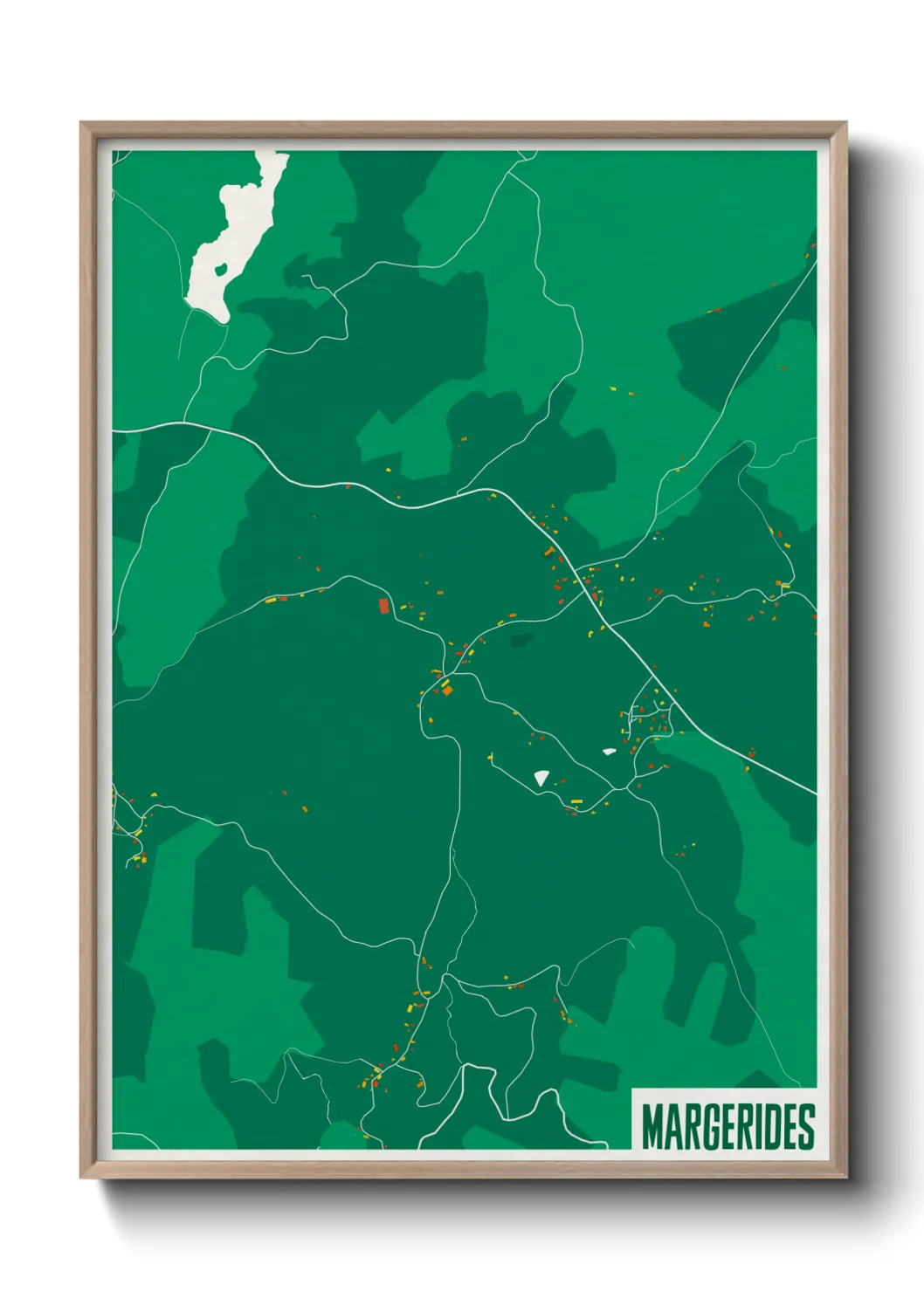 Une affiche de carte sur Margerides