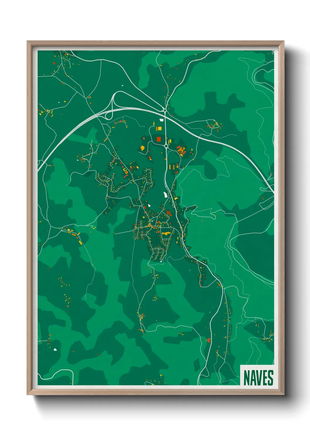 Une affiche de carte sur Naves