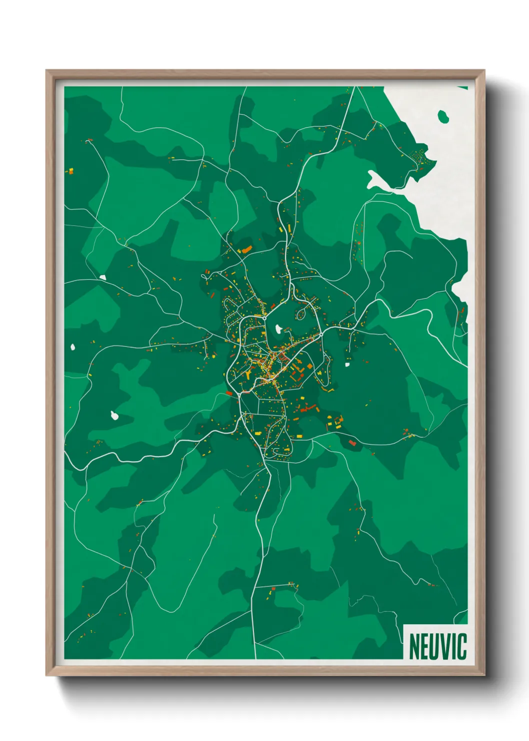 Une affiche de carte sur Neuvic