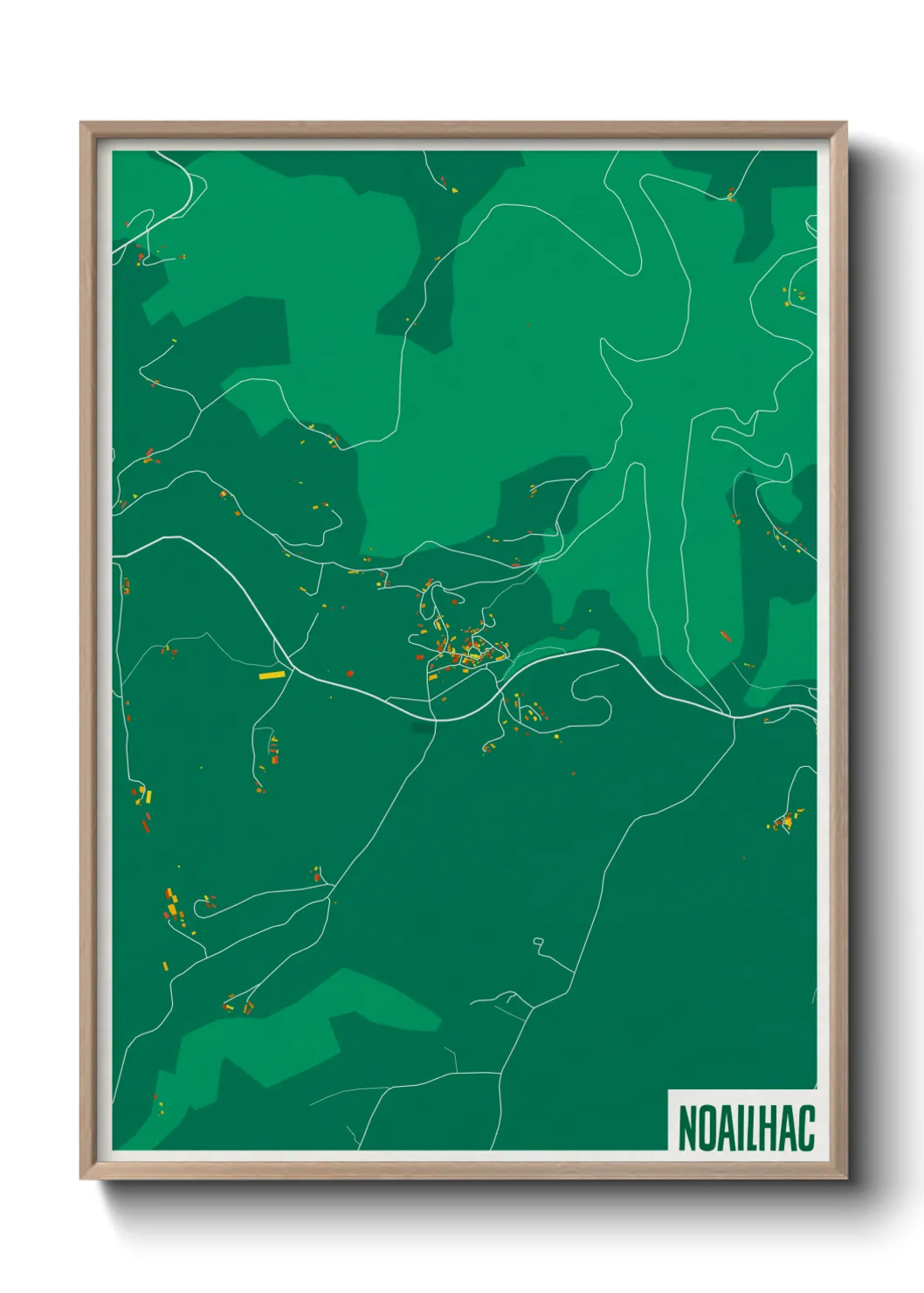 Une affiche de carte sur Noailhac