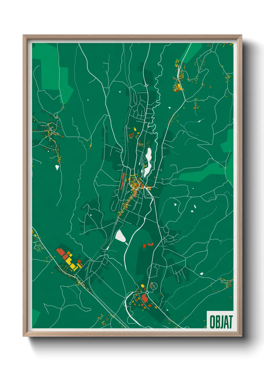 Une affiche de carte sur Objat
