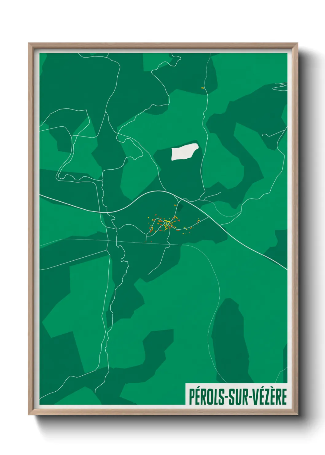 Une affiche de carte sur Pérols-sur-Vézère