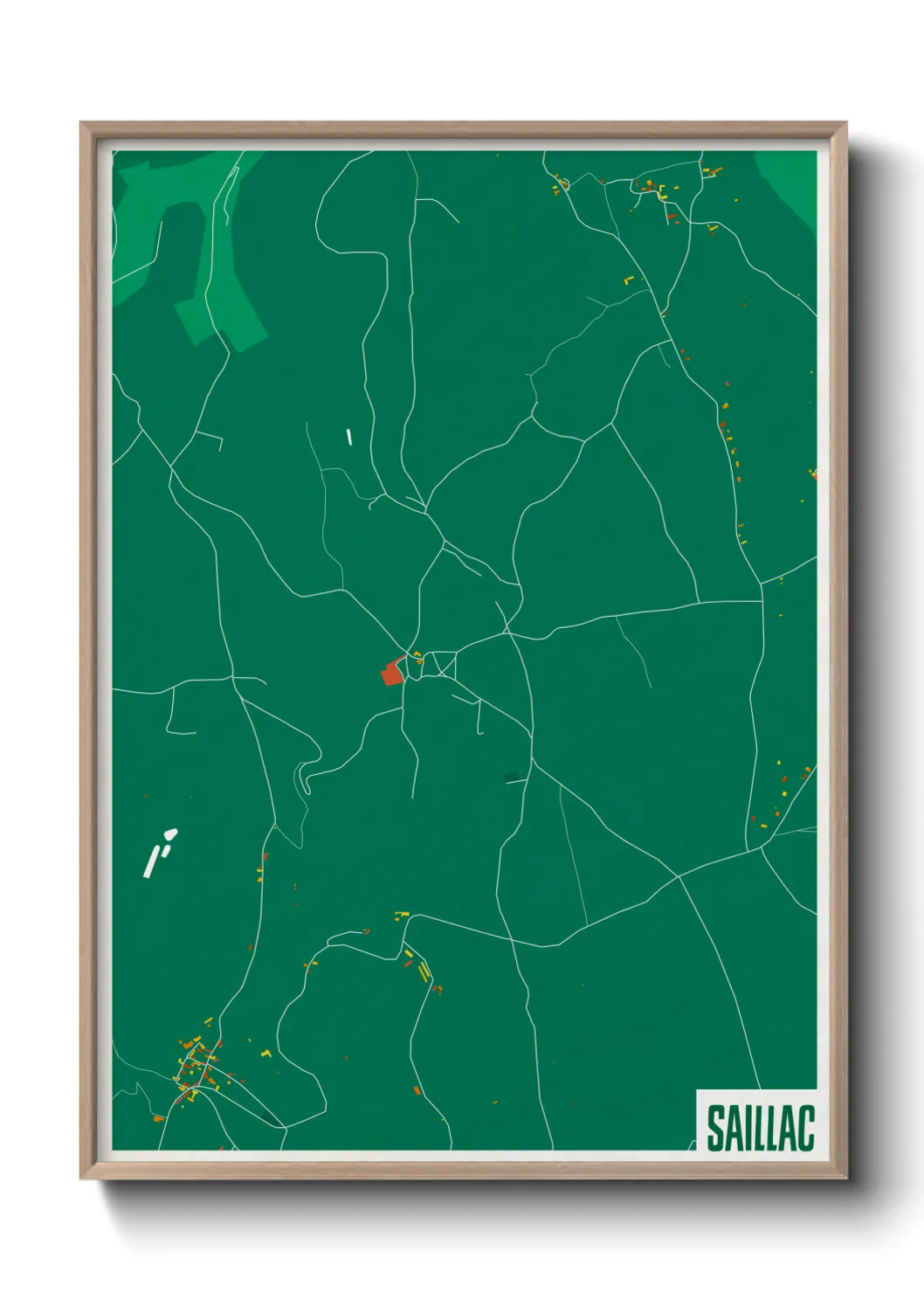 Une affiche de carte sur Saillac