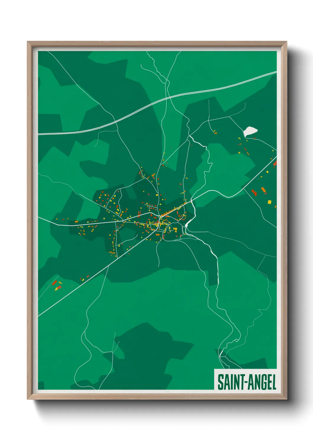 Une affiche de carte sur Saint-Angel