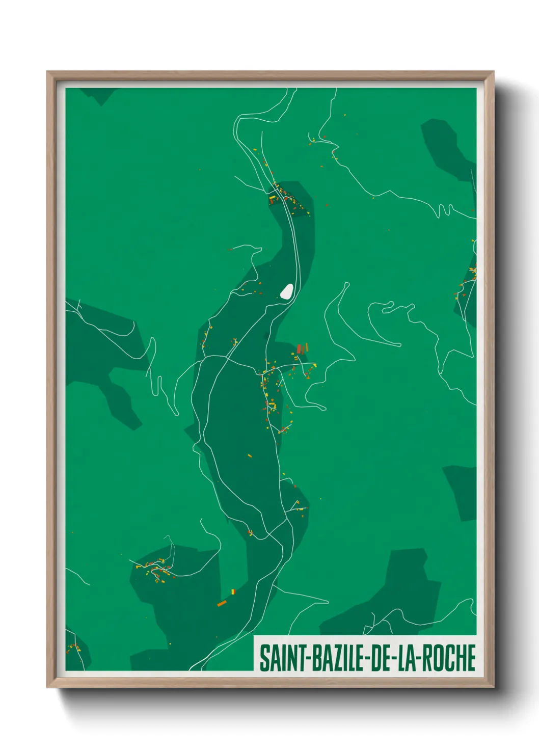 Une affiche de carte sur Saint-Bazile-de-la-Roche