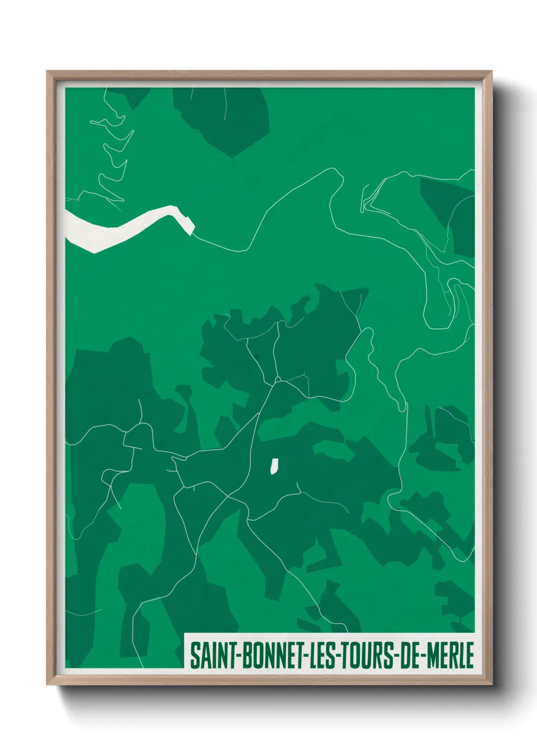 Une affiche de carte sur Saint-Bonnet-les-Tours-de-Merle