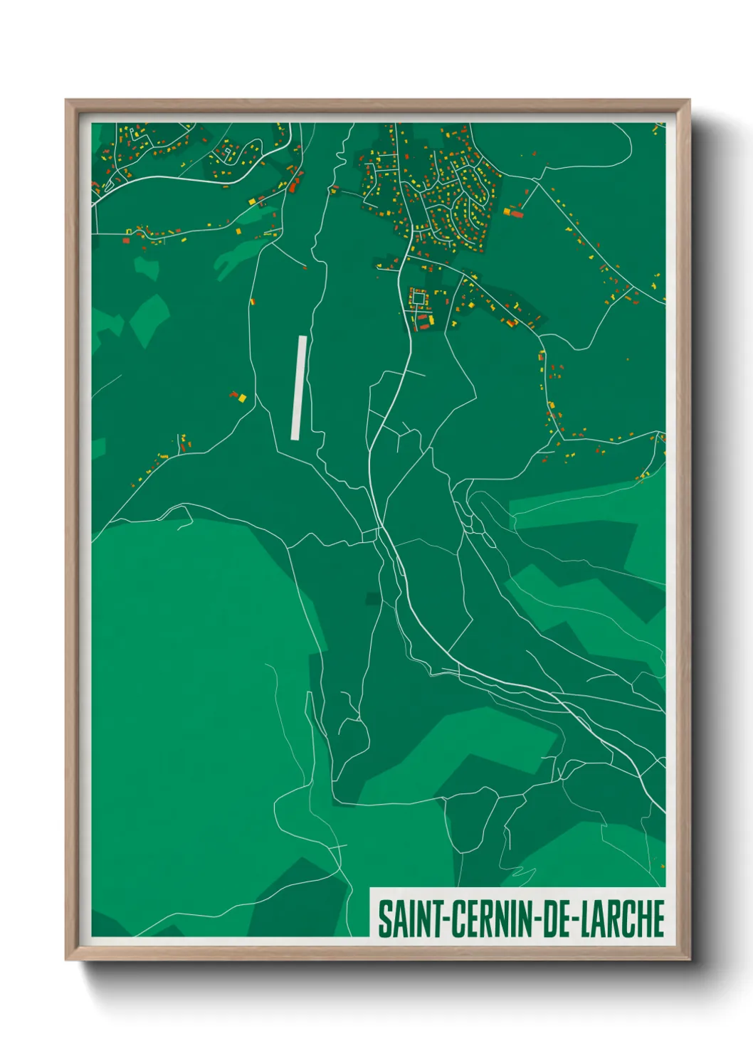 Une affiche de carte sur Saint-Cernin-de-Larche