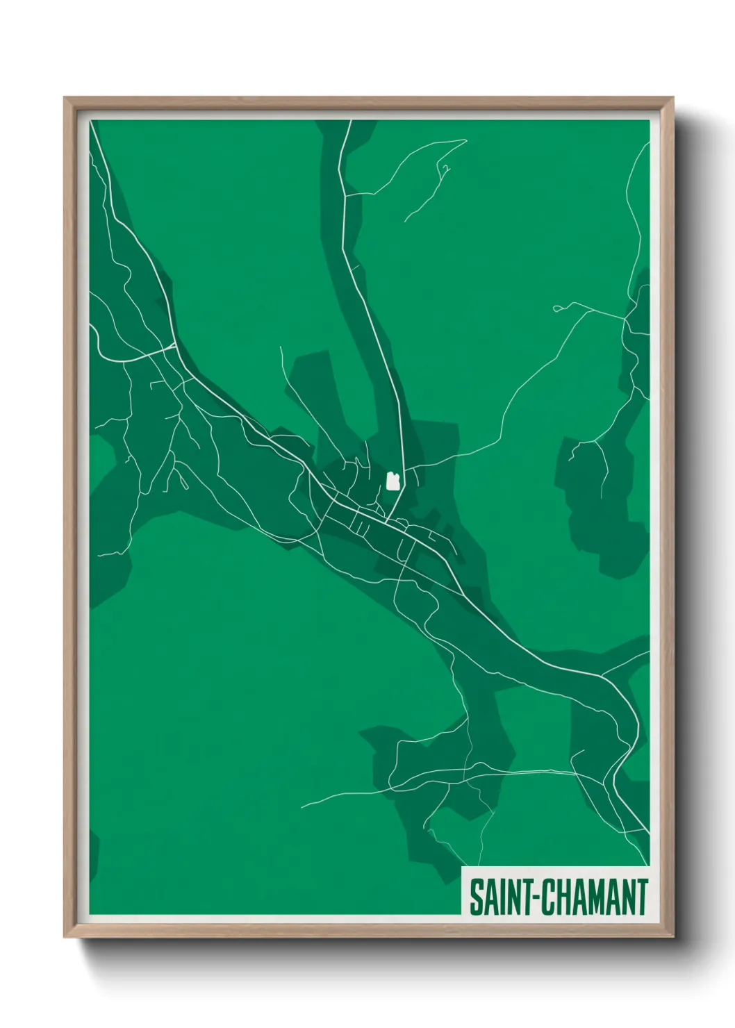 Une affiche de carte sur Saint-Chamant