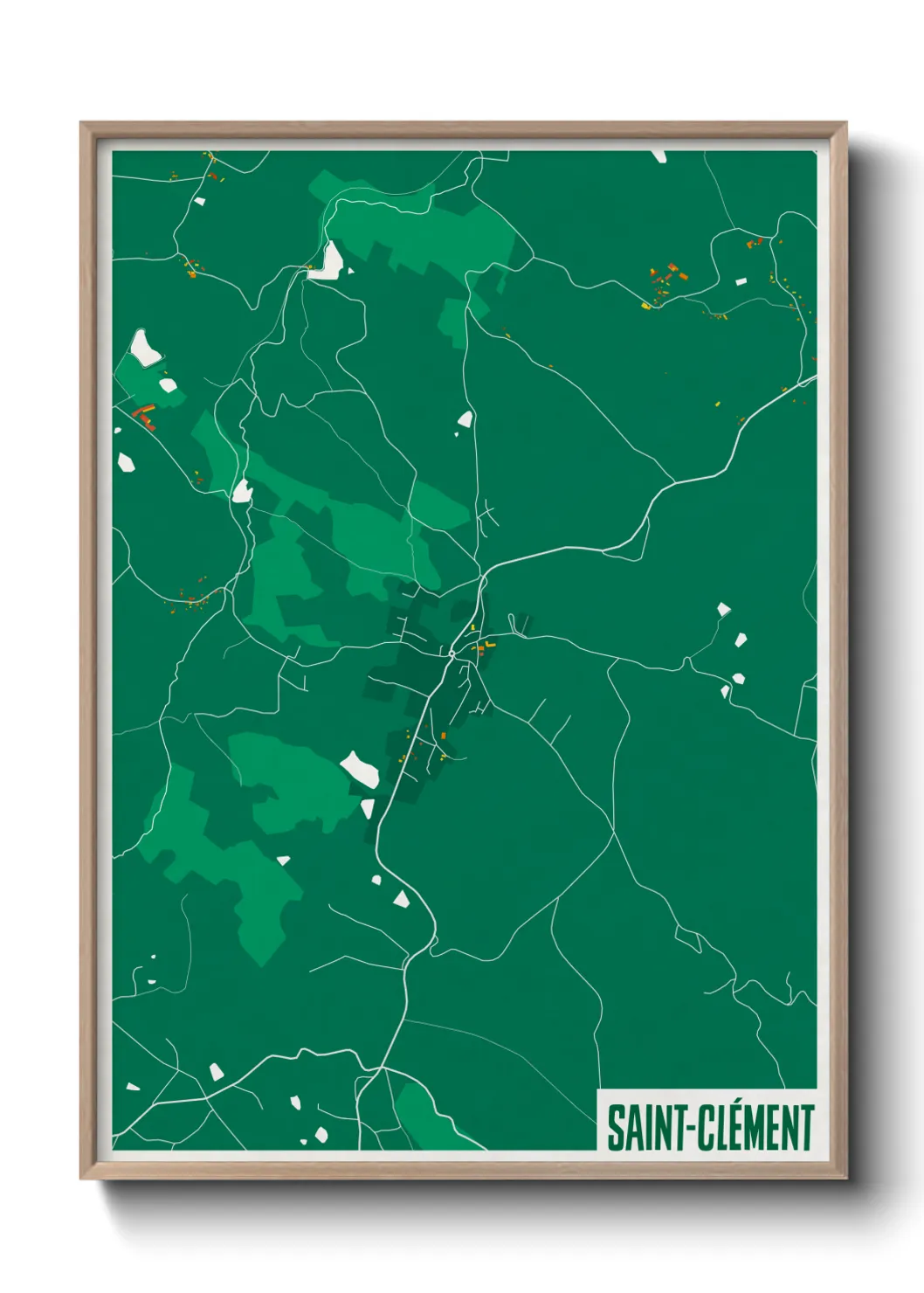 Une affiche de carte sur Saint-Clément