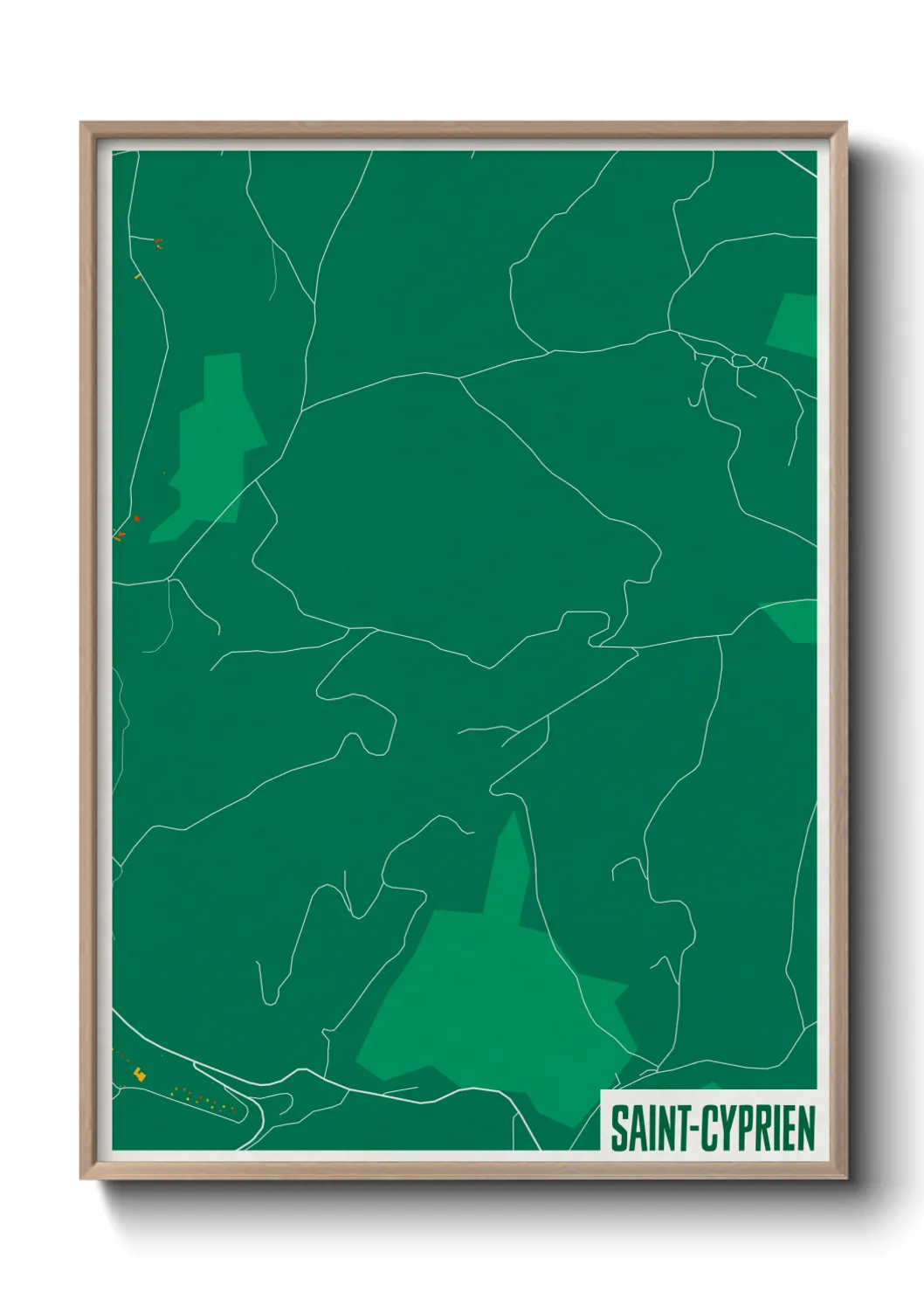 Une affiche de carte sur Saint-Cyprien