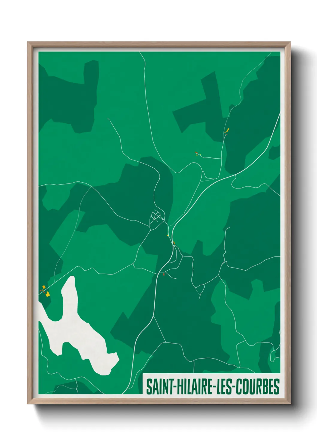 Une affiche de carte sur Saint-Hilaire-les-Courbes