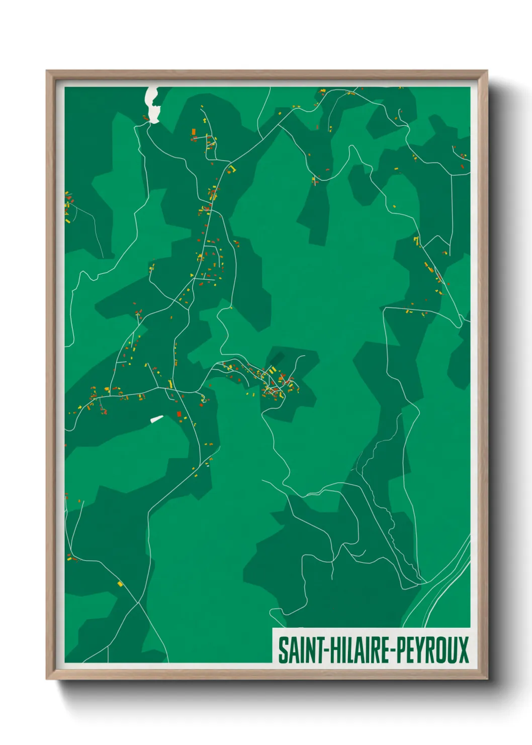 Une affiche de carte sur Saint-Hilaire-Peyroux