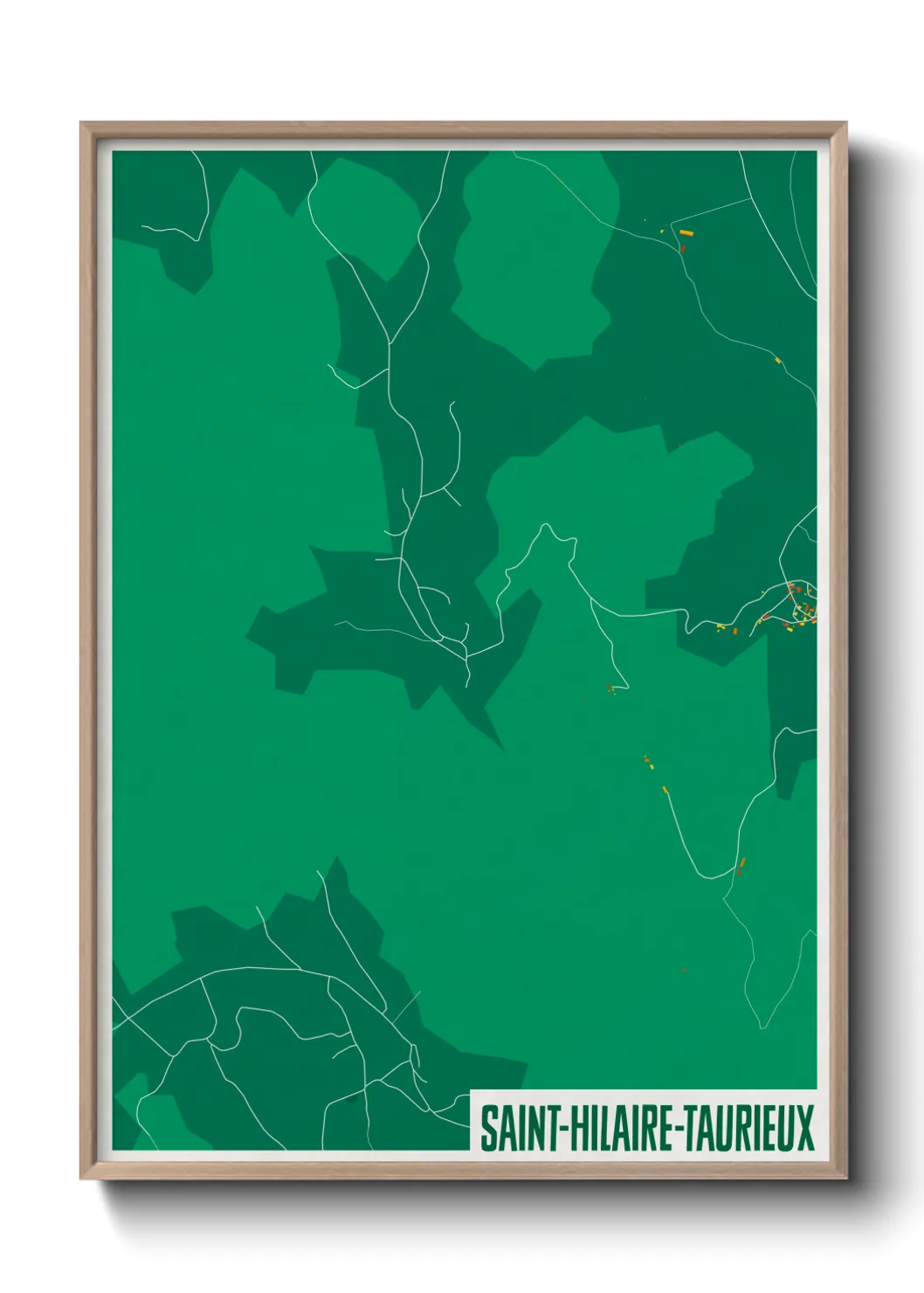 Une affiche de carte sur Saint-Hilaire-Taurieux