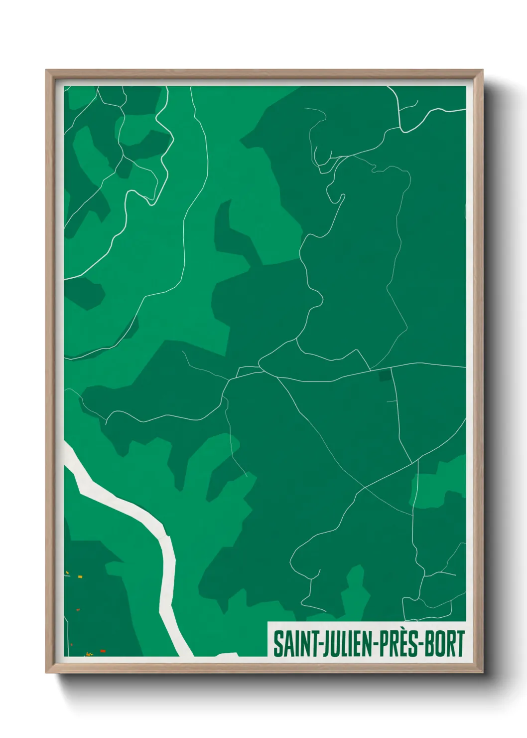 Une affiche de carte sur Saint-Julien-près-Bort