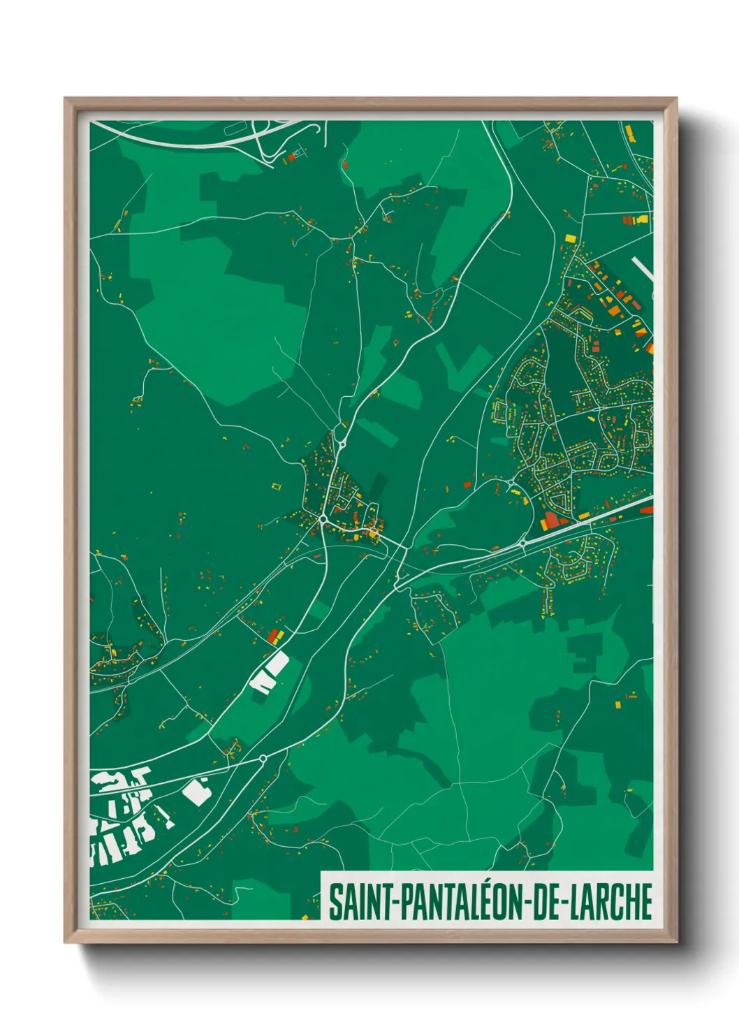 Une affiche de carte sur Saint-Pantaléon-de-Larche