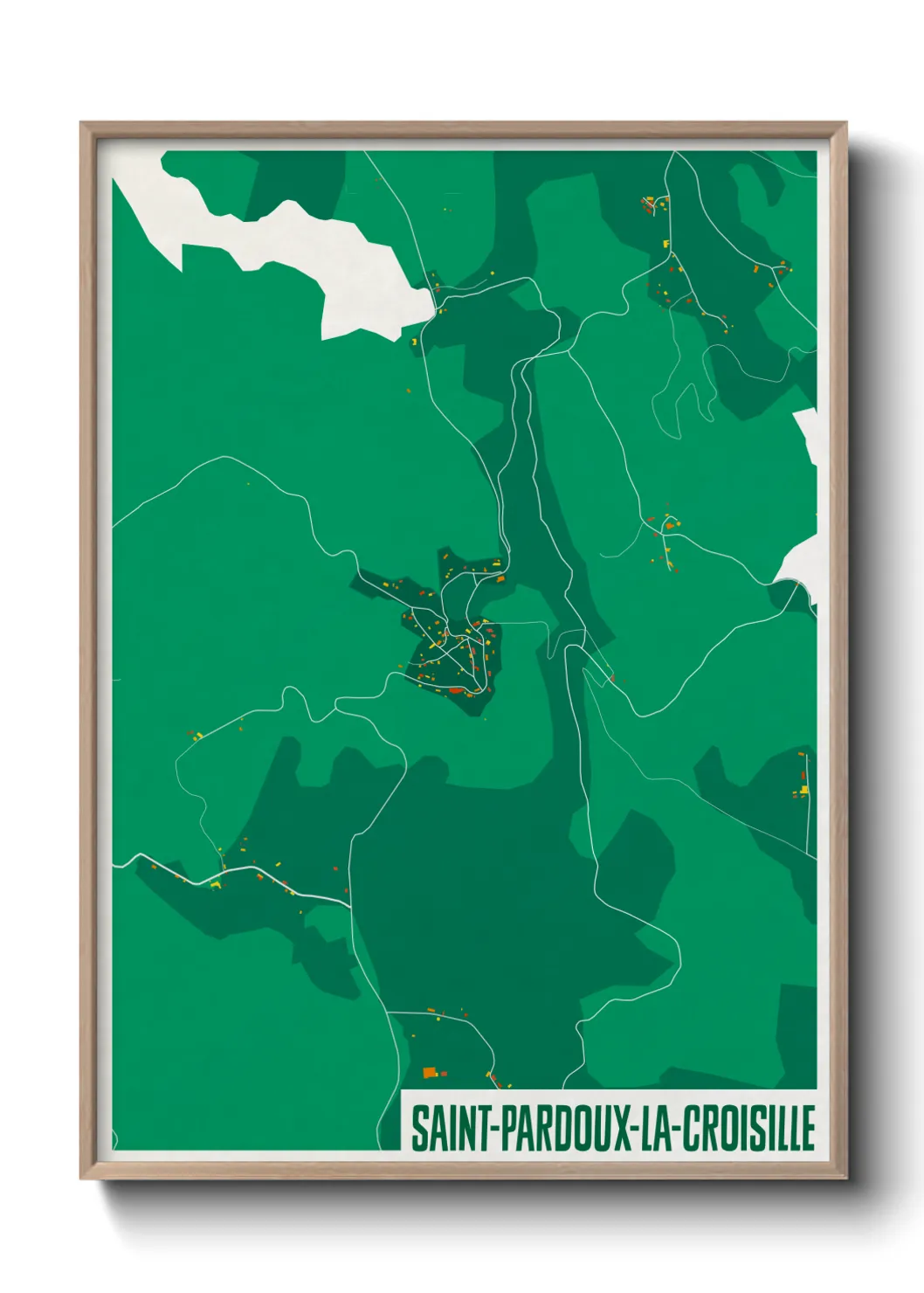 Une affiche de carte sur Saint-Pardoux-la-Croisille