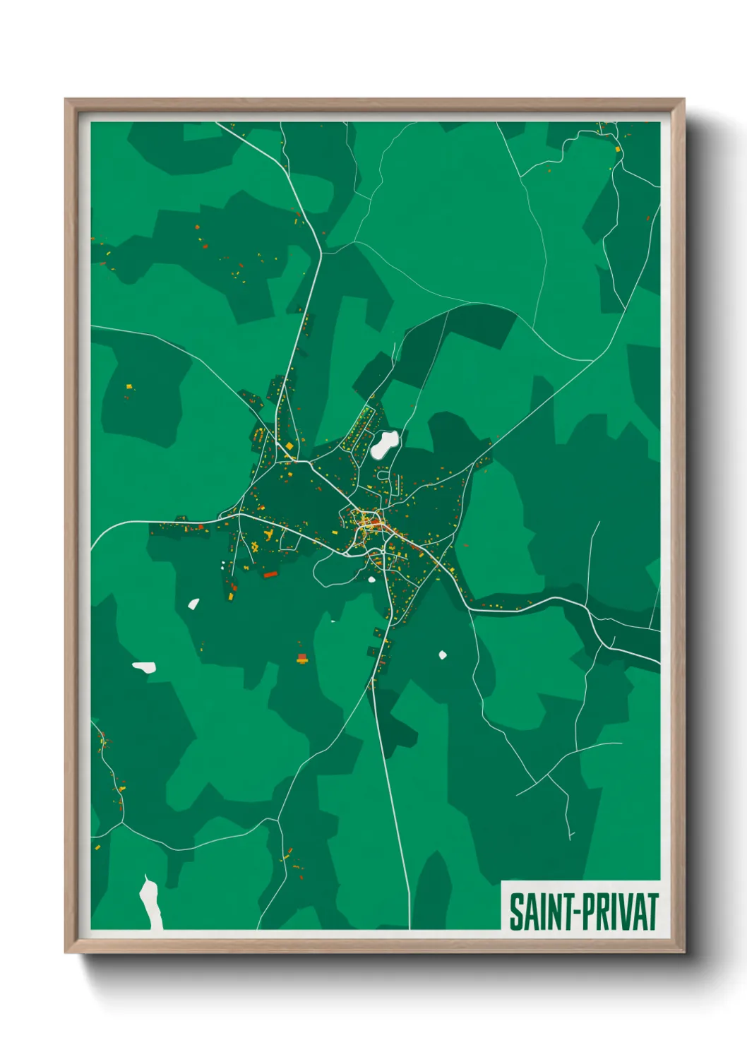 Une affiche de carte sur Saint-Privat