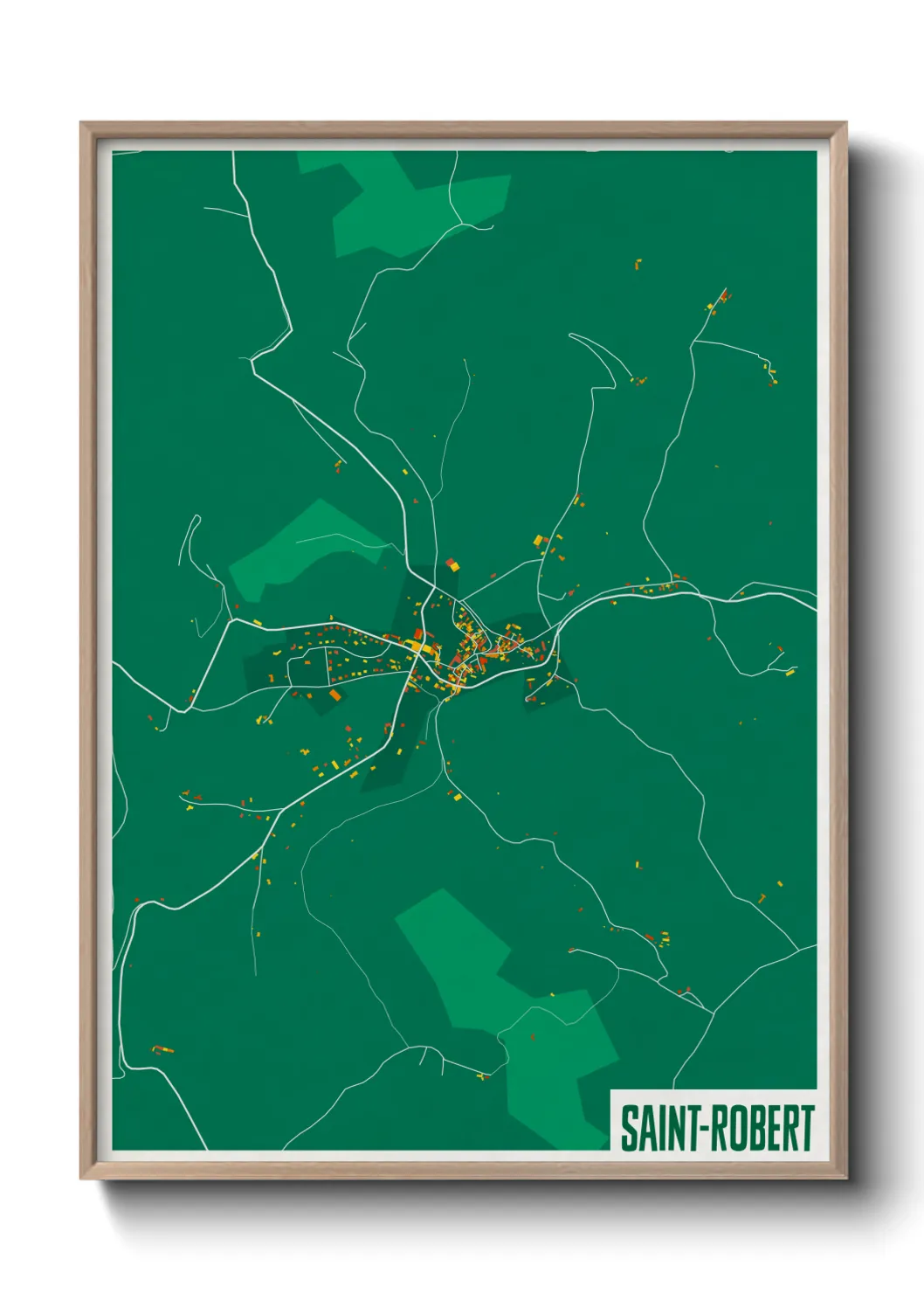 Une affiche de carte sur Saint-Robert