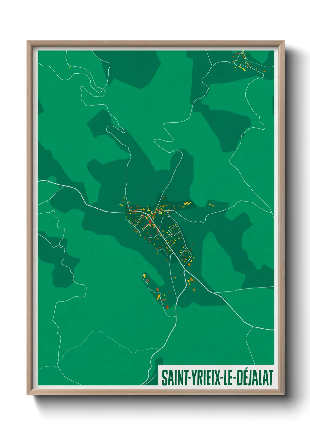 Une affiche de carte sur Saint-Yrieix-le-Déjalat