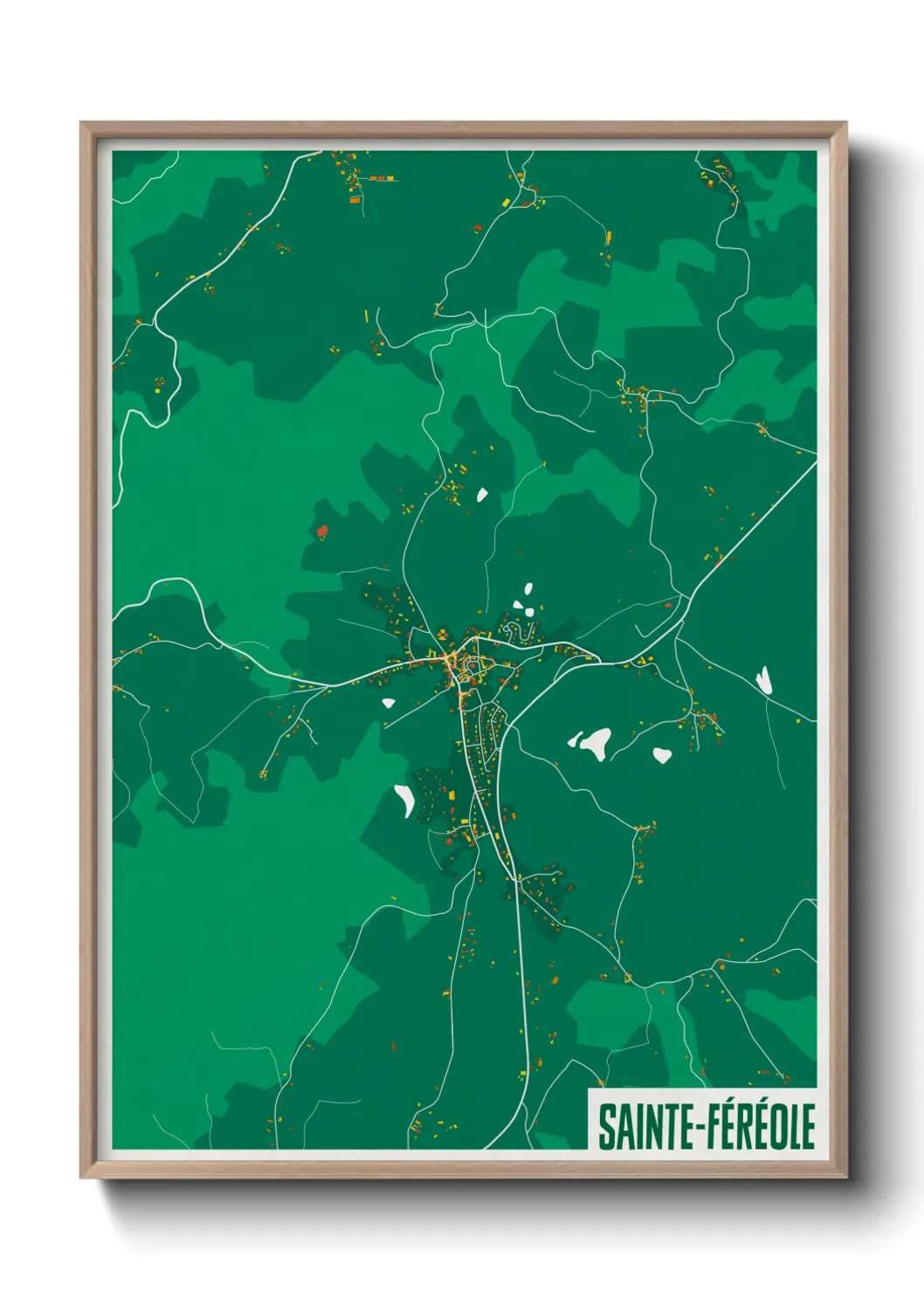 Une affiche de carte sur Sainte-Féréole