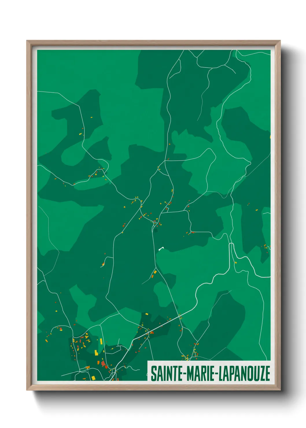 Une affiche de carte sur Sainte-Marie-Lapanouze