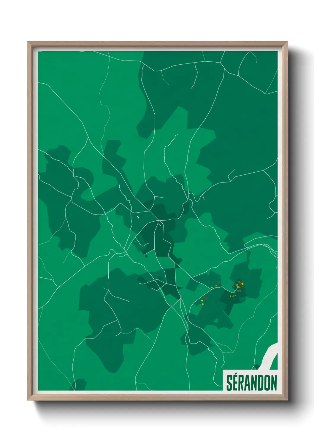 Une affiche de carte sur Sérandon