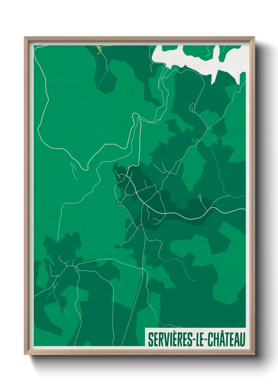 Une affiche de carte sur Servières-le-Château