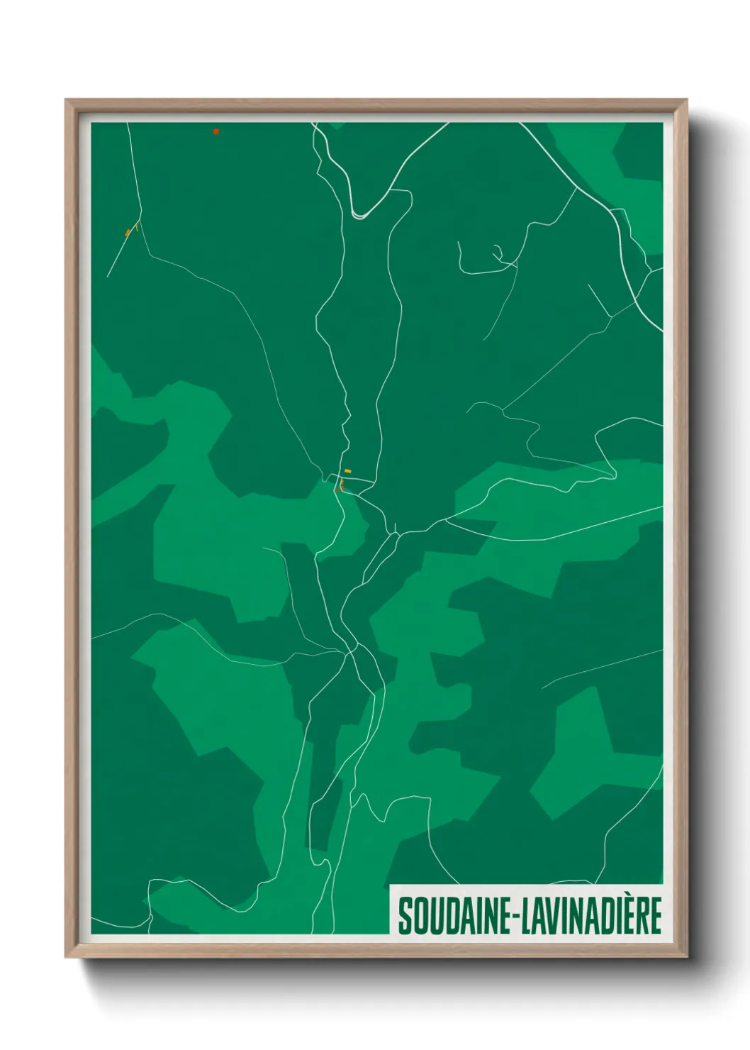 Une affiche de carte sur Soudaine-Lavinadière