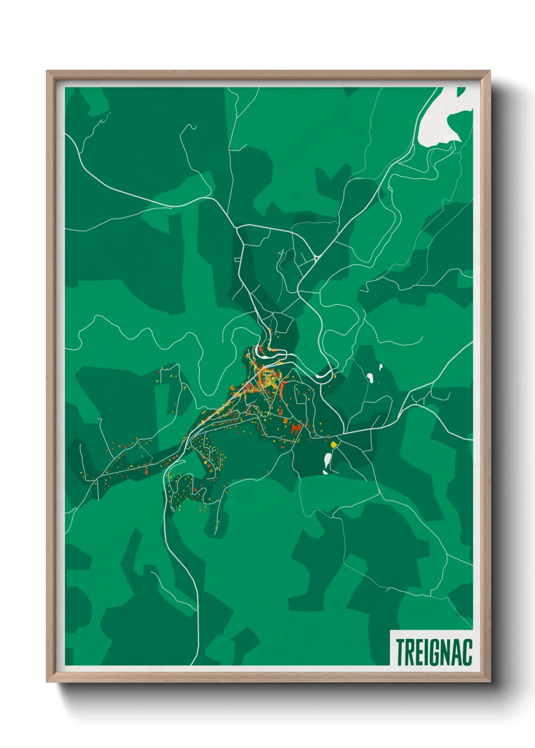 Une affiche de carte sur Treignac