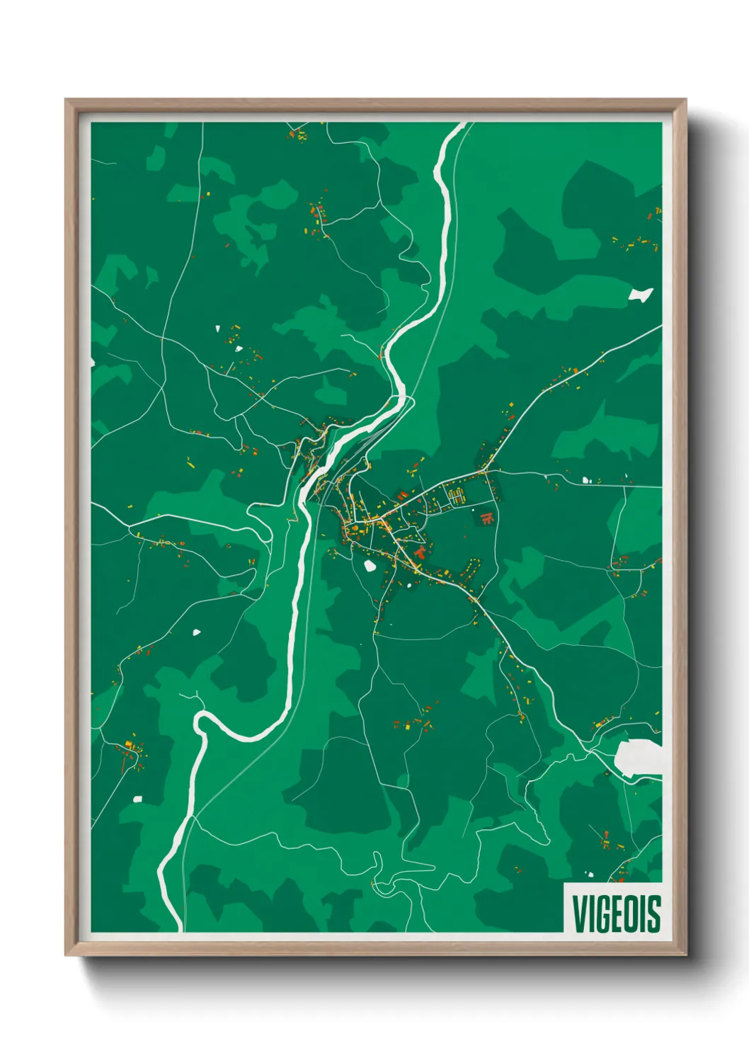 Une affiche de carte sur Vigeois