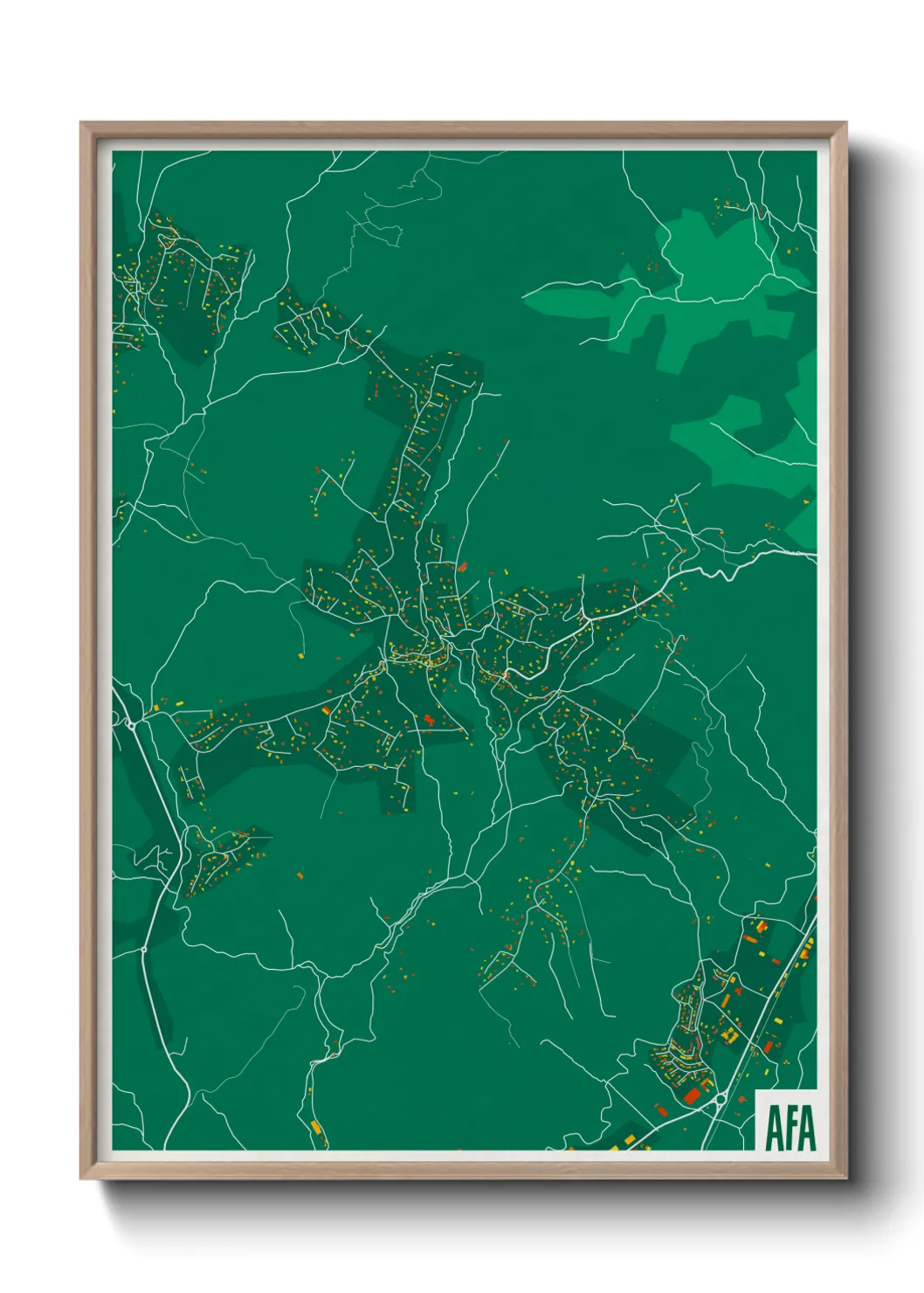 Une affiche de carte sur Afa