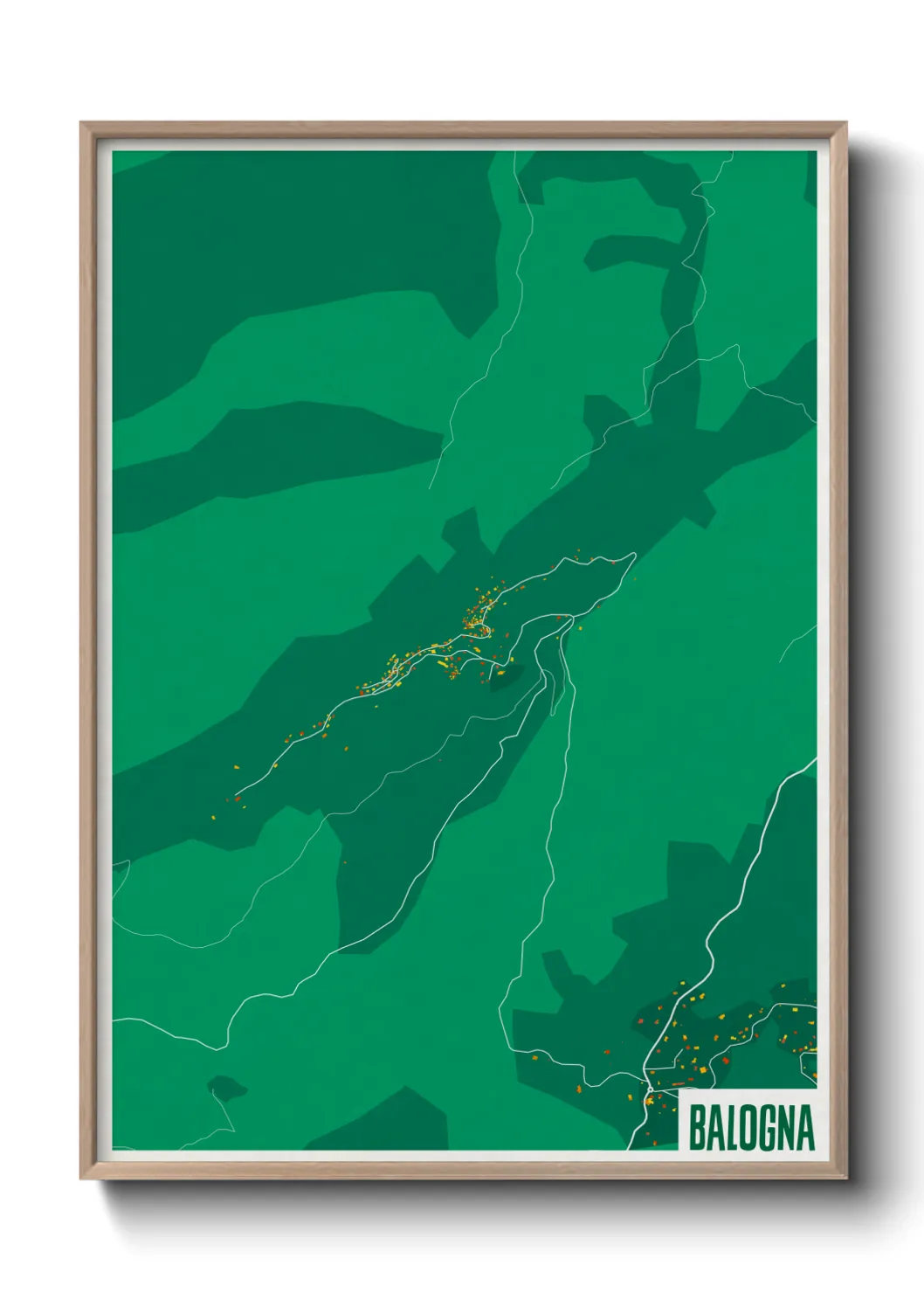 Une affiche de carte sur Balogna