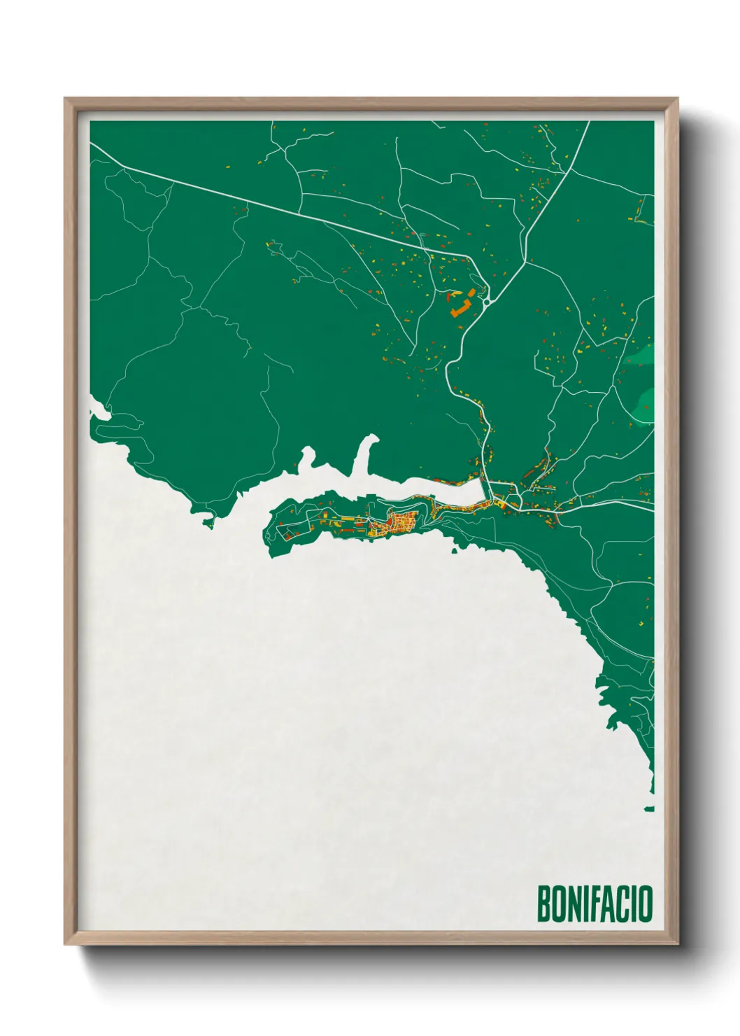 Une affiche de carte sur Bonifacio