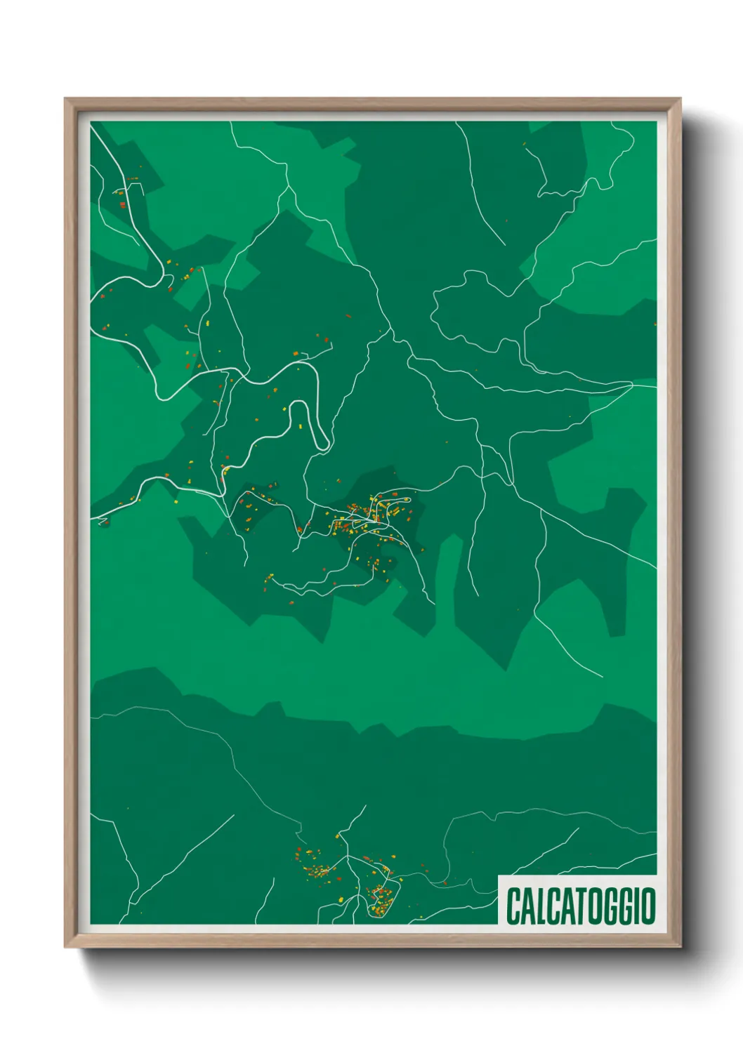 Une affiche de carte sur Calcatoggio