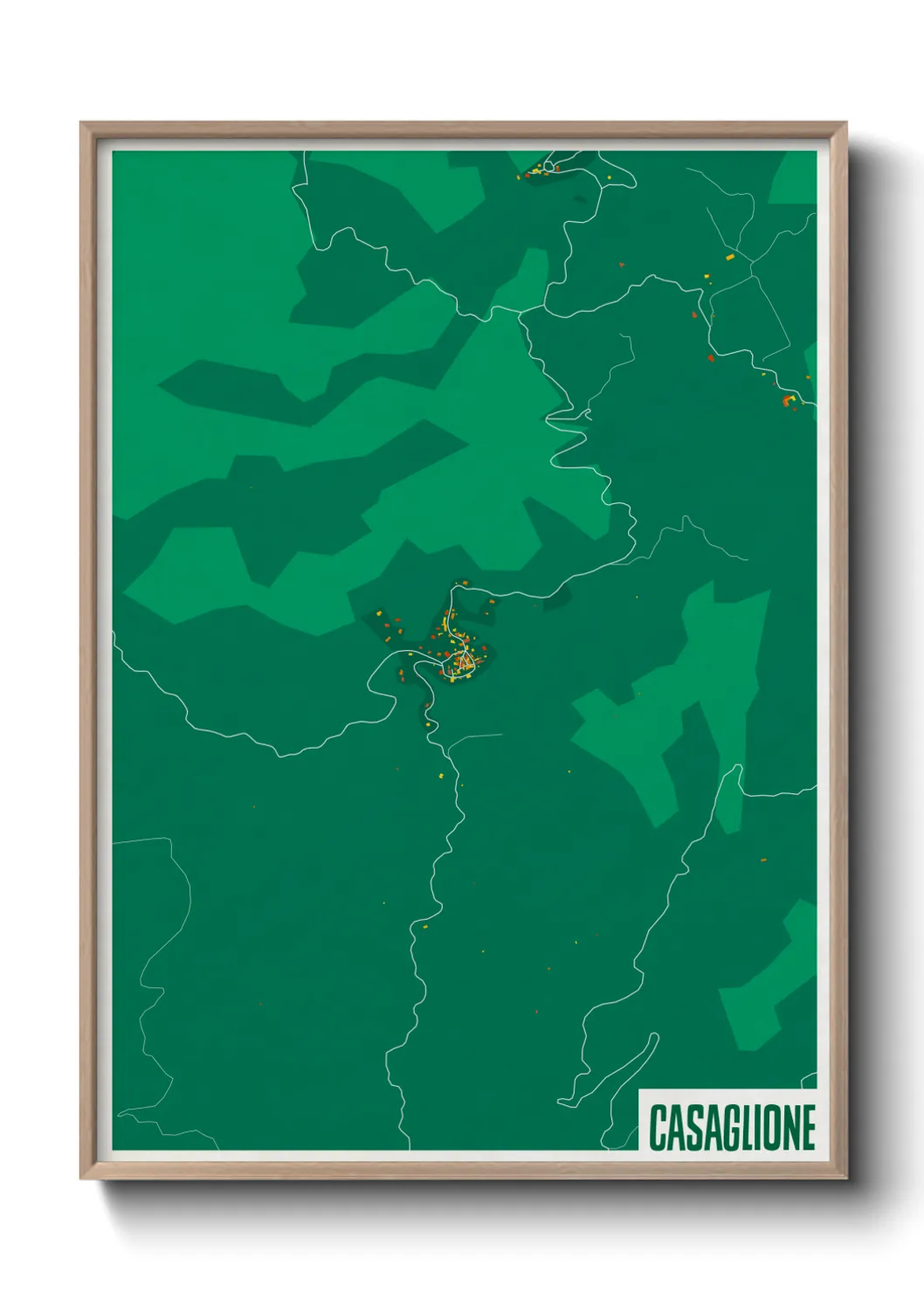 Une affiche de carte sur Casaglione