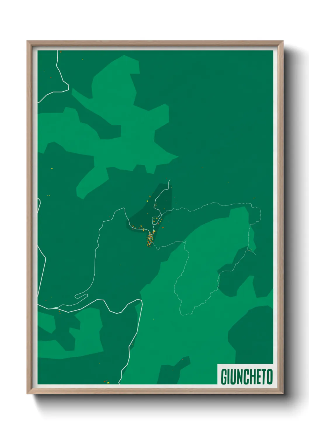 Une affiche de carte sur Giuncheto