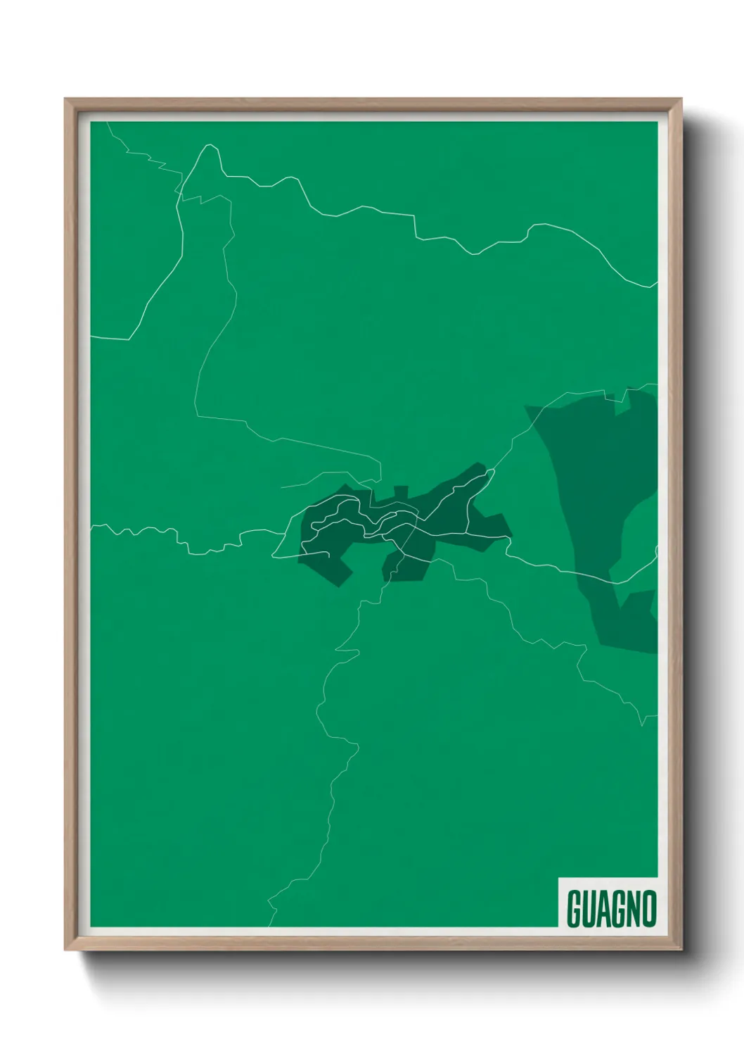 Une affiche de carte sur Guagno