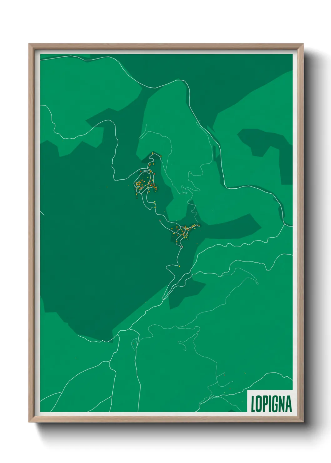 Une affiche de carte sur Lopigna