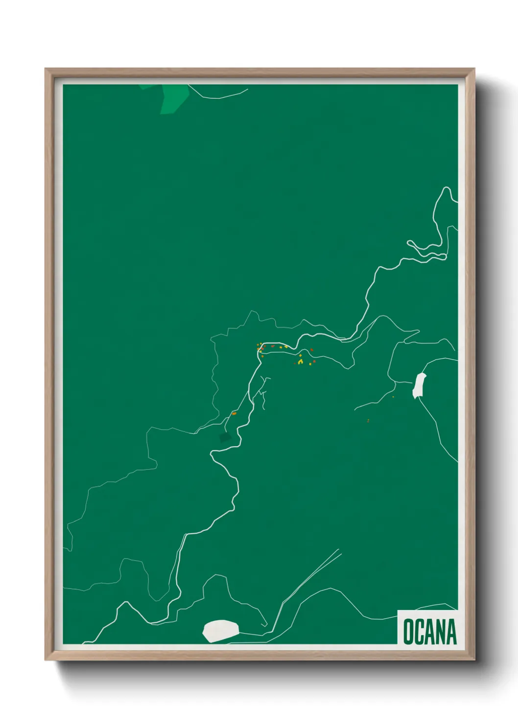 Une affiche de carte sur Ocana