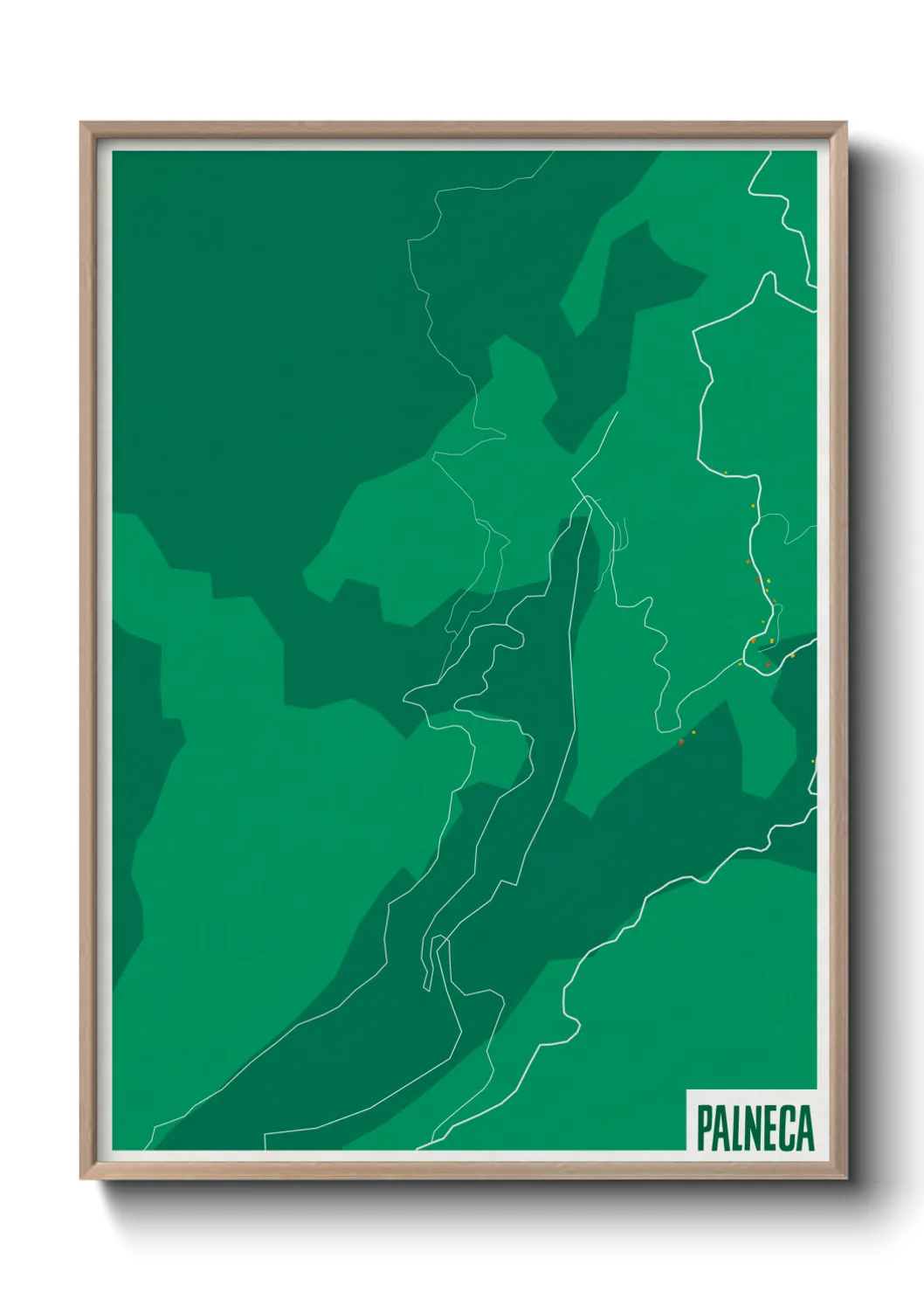 Une affiche de carte sur Palneca