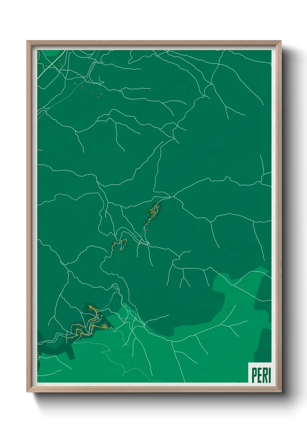 Une affiche de carte sur Peri