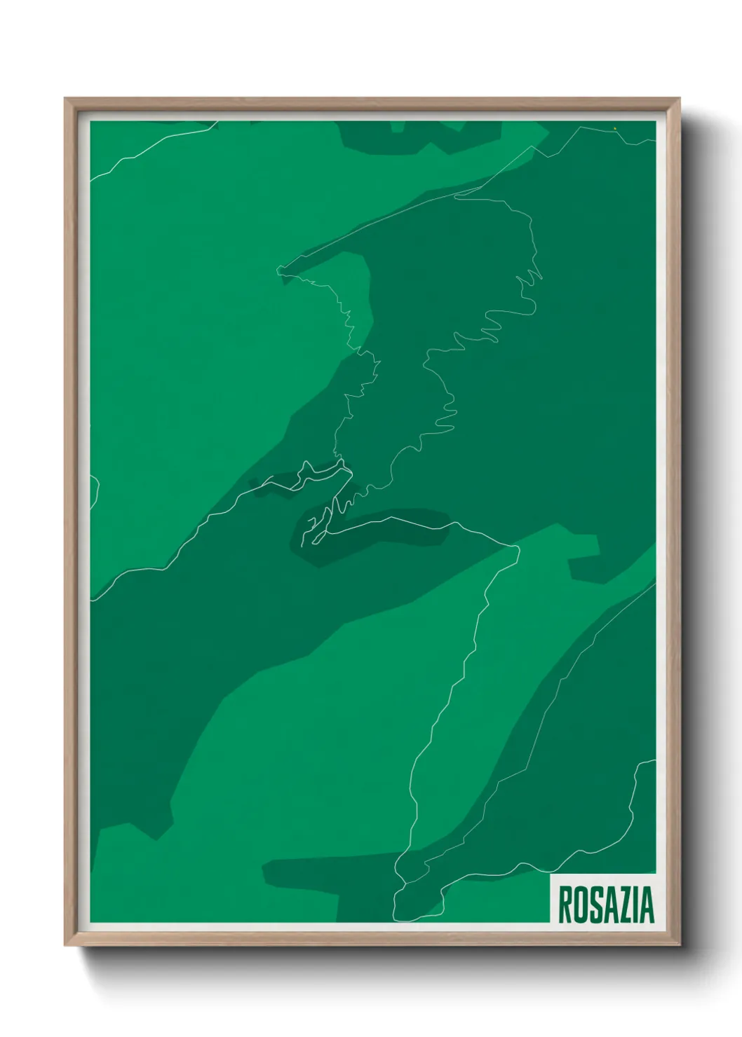 Une affiche de carte sur Rosazia