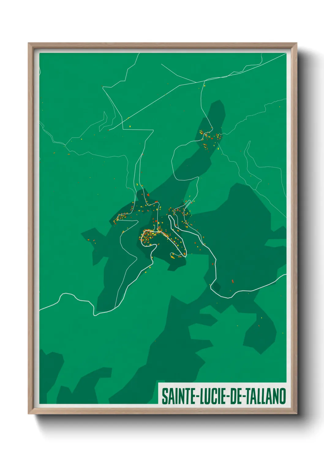Une affiche de carte sur Sainte-Lucie-de-Tallano