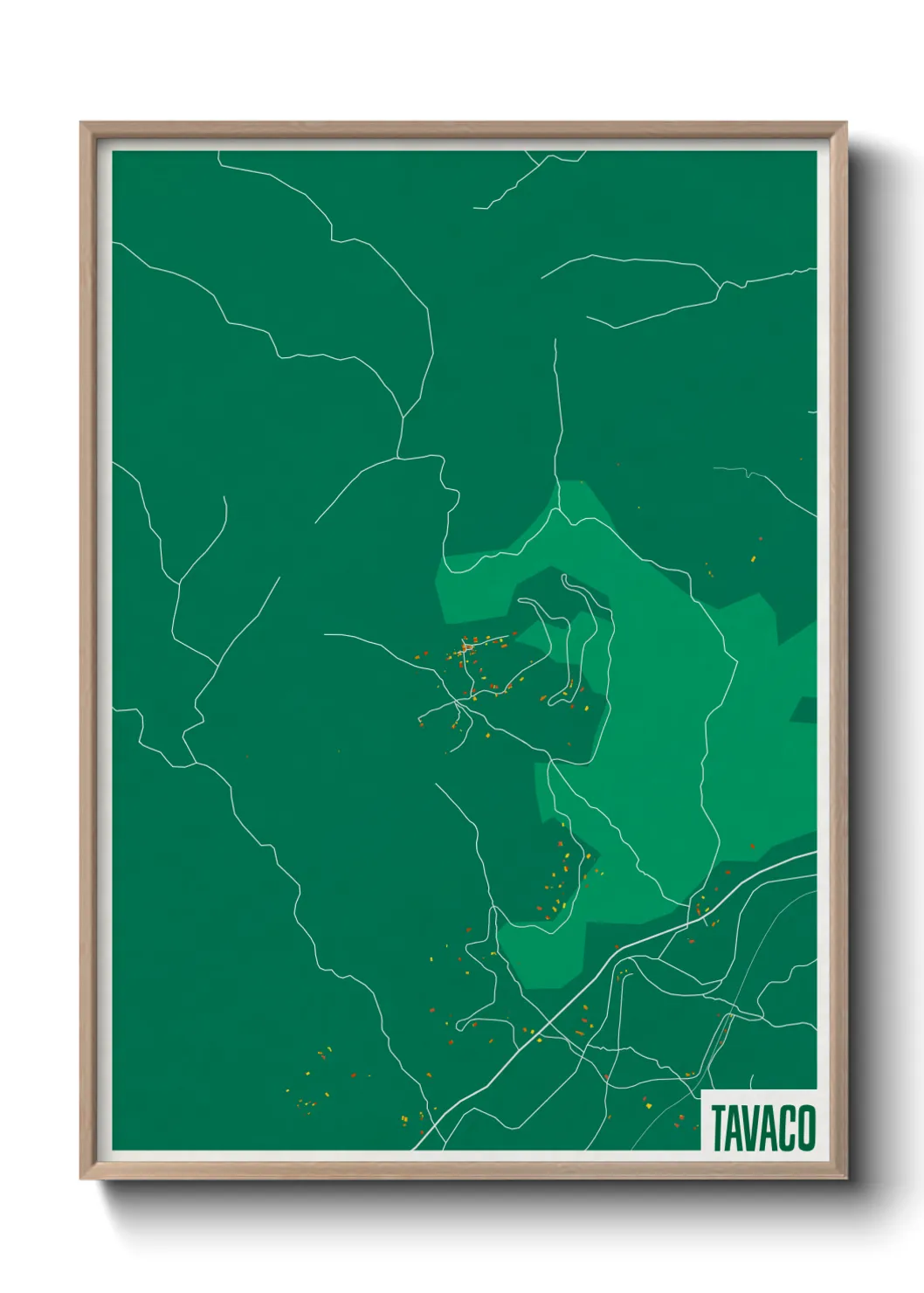 Une affiche de carte sur Tavaco