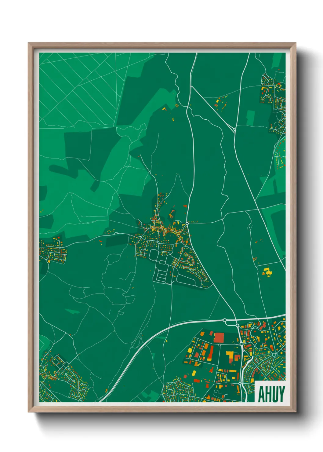 Une affiche de carte sur Ahuy